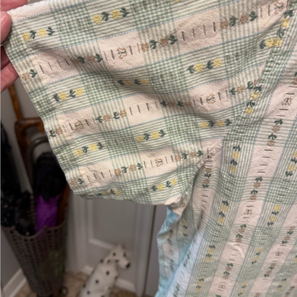 Vintage 80s 90s Classic Elements Embroidered Button Down Shirt SS 24W 26W 24/26 - Picture 7 of 10